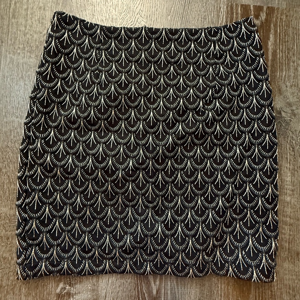 NWOT Anthropologie Ultra Pink Elegant Black and White Patterned Skirt